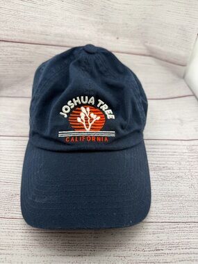 Joshua Tree California Embroidered Baseball Cap - Navy with Orange & White